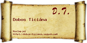 Dobos Ticiána névjegykártya